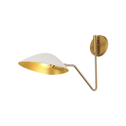 Oscar One Light Vanity in Aged Gold/White (452|WV550006WHAG)