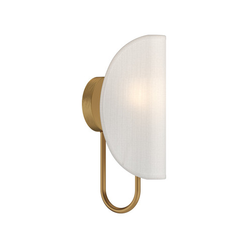 Seno One Light Wall Sconce in Aged Gold/White Cotton Fabric (452|WV450706AGCW)