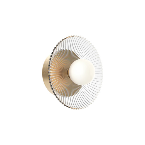 Hera LED Wall Sconce in Brushed Gold/Clear Ribbed Glass (452|WV417510BGCR)