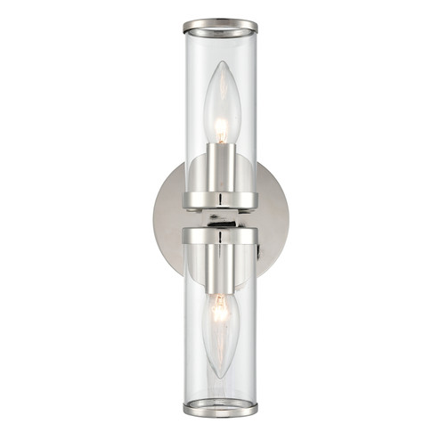 Revolve Two Light Wall Sconce in Clear Glass/Polished Nickel (452|WV309002PNCG)