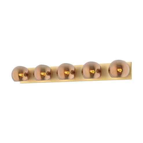 Willow Five Light Bathroom Fixtures in Brushed Gold/Copper Glass (452|VL548540BGCP)