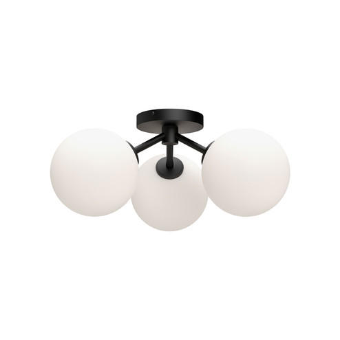Cassia Three Light Semi-Flush Mount in Matte Black/Opal Matte Glass (452|SF549315MBOP)