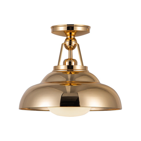 Palmetto One Light Semi-Flush Mount in Polished Brass/Glossy Opal (452|SF344012PBGO)