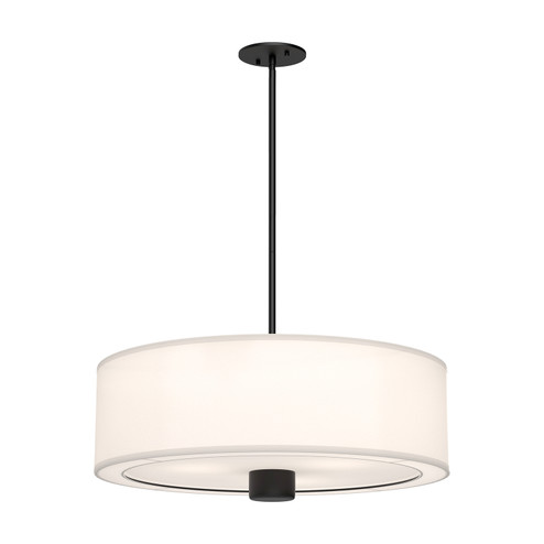 Theo Three Light Pendant in Matte Black/White Linen (452|PD547924MBWL)