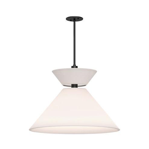 Chapelle One Light Pendant in Matte Black/White Linen (452|PD543022MBWL)