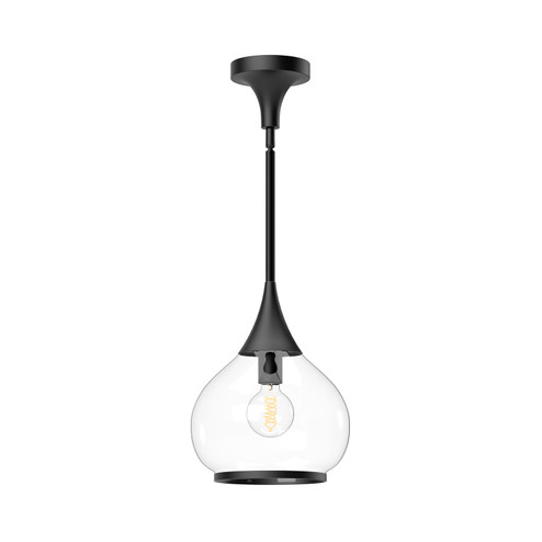 Hazel One Light Pendant in Clear Glass/Matte Black (452|PD524110MBCL)