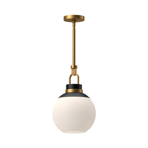 Copperfield One Light Pendant in Aged Gold/Opal Matte Glass (452|PD520512AGOP)