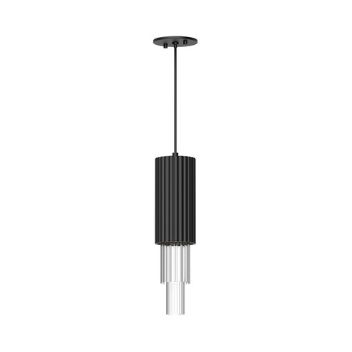 Bordeaux LED Pendant in Clear Ribbed Glass/Matte Black (452|PD502204MBCR)