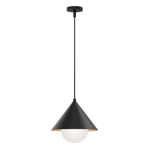 Remy One Light Pendant in Matte Black/Opal Glass (452|PD485214MBOP)