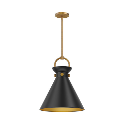 Emerson One Light Pendant in Aged Gold/Matte Black (452|PD412014AGMB)