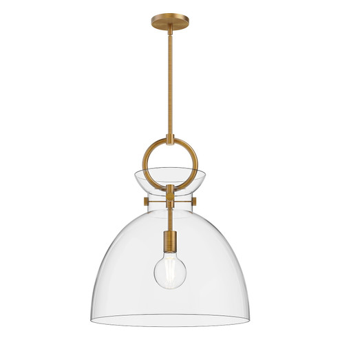Waldo One Light Pendant in Aged Gold/Clear (452|PD411818AGCL)