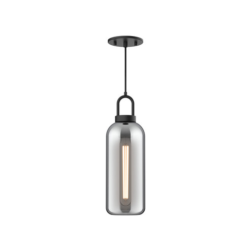 Soji One Light Pendant in Matte Black/Smoked Solid Glass (452|PD401505MBSM)