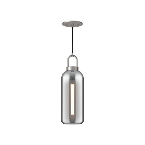 Soji One Light Pendant in Brushed Nickel/Smoked Solid Glass (452|PD401505BNSM)