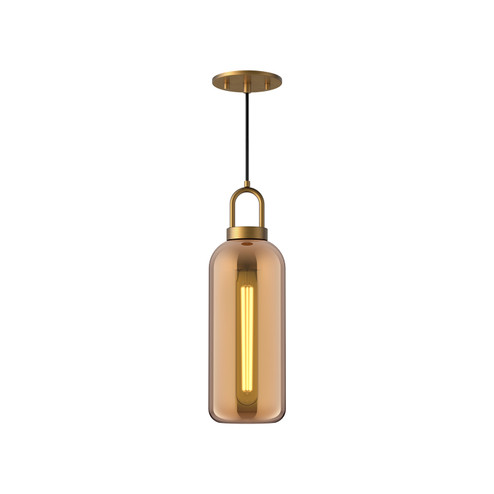 Soji One Light Pendant in Aged Gold/Copper Glass (452|PD401505AGCP)