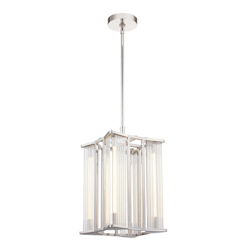 Sabre LED Pendant in Polished Nickel/Ribbed Glass (452|PD339415PNCR)