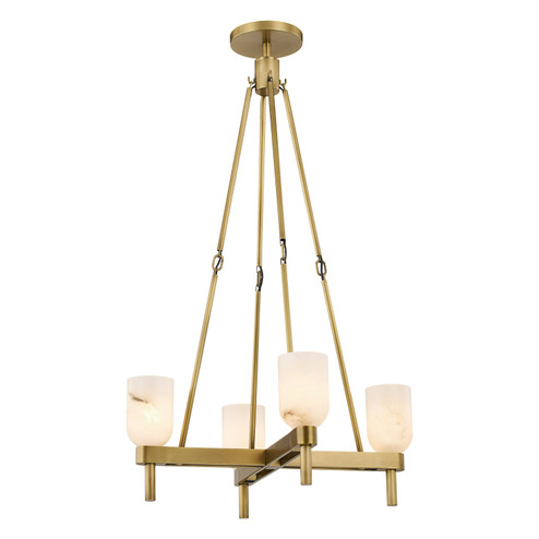 Lucian Four Light Pendant in Vintage Brass/Alabaster (452|PD338422VBAR)