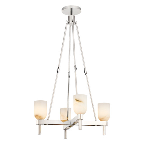 Lucian Four Light Pendant in Polished Nickel/Alabaster (452|PD338422PNAR)