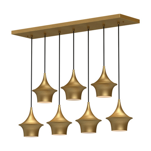 Emiko Seven Light Linear Pendant in Brushed Gold (452|LP523036BG)