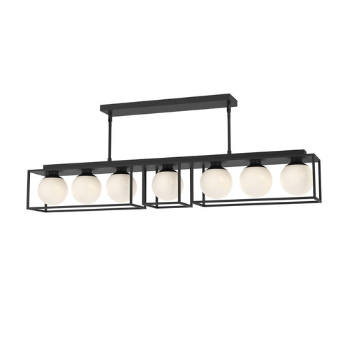 Amelia Seven Light Linear Pendant in Matte Black/Opal Matte Glass (452|LP519748MBOP)