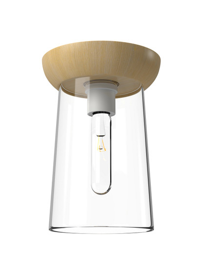 Emil One Light Flush Mount in White/White Oak (452|FM542007WHWK)