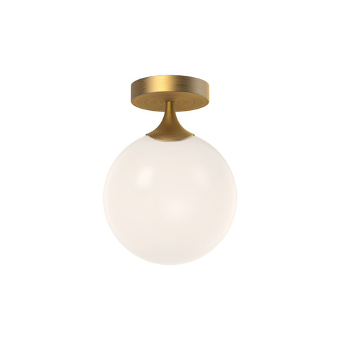 Nouveau One Light Flush Mount in Aged Gold/Opal Matte Glass (452|FM505108AGOP)