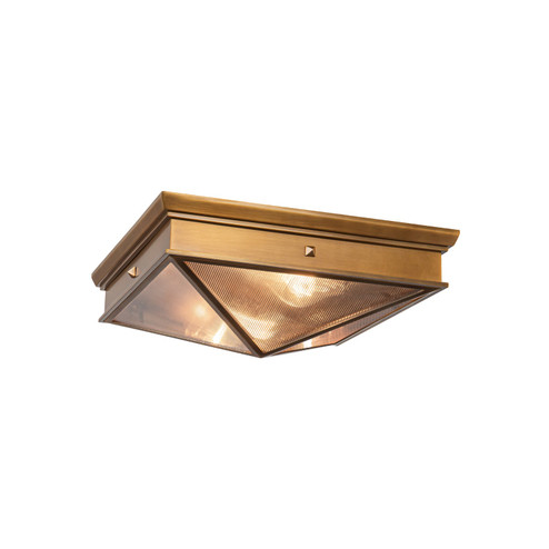 Cairo Two Light Flush Mount in Ribbed Glass/Vintage Brass (452|FM332615VBCR)