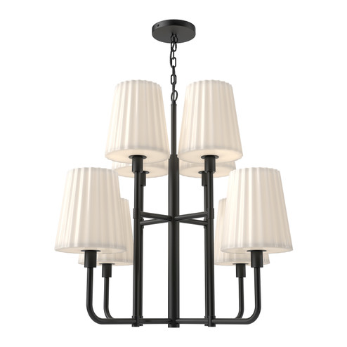Plisse Eight Light Chandelier in Matte Black/Opal Matte Glass (452|CH628830MBOP)