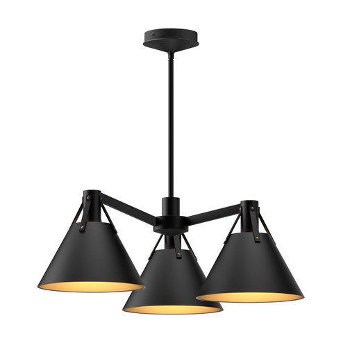 Archer Three Light Chandelier in Matte Black (452|CH584525MB)