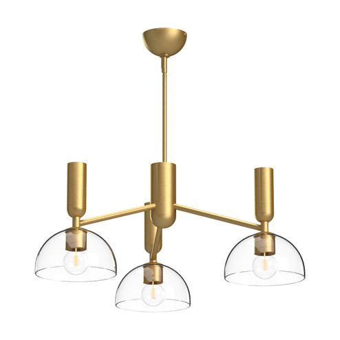 Jude Three Light Chandelier in Brushed Gold/Clear Glass (452|CH563335BGCL)