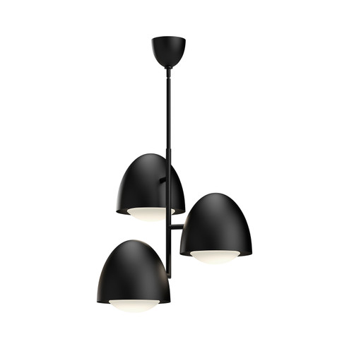 Kenji Three Light Chandelier in Matte Black/Opal Matte Glass (452|CH529024MBOP)