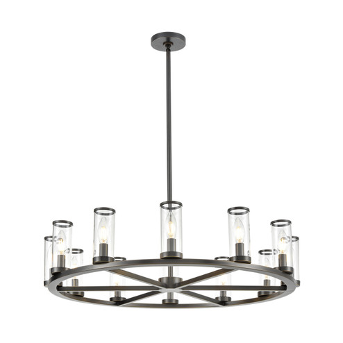 Revolve 12 Light Chandelier in Urban Bronze/Clear Glass (452|CH309012UBCG)