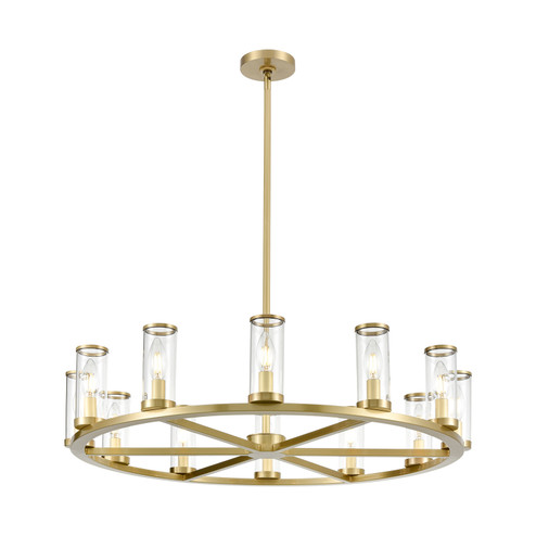 Revolve 12 Light Chandelier in Clear Glass/Natural Brass (452|CH309012NBCG)