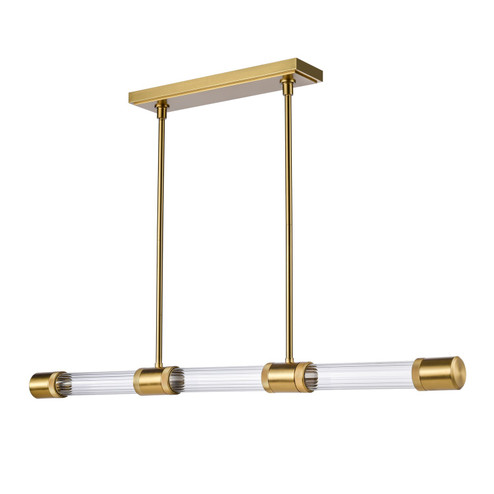 Zigrina LED Linear Pendant in Aged Brass (360|PL11725LED3AGBG3)