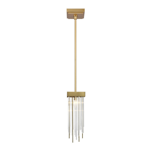 Waterfall One Light Mini Pendant in Aged Brass (360|MP400501AGB)