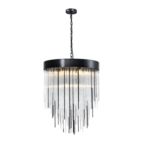 Waterfall Nine Light Chandelier in Satin Brushed Black (360|CD104209SBB)