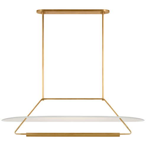 Teline LED Linear Pendant in Antique-Burnished Brass and Matte White (268|KW5107ABWHT)