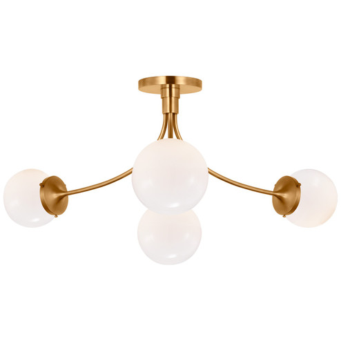 Prescott LED Semi-Flush Mount in Soft Brass (268|KS4009SBWG)