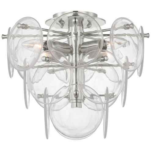 Loire Four Light Flush Mount in Polished Nickel (268|ARN4450PNCSG)