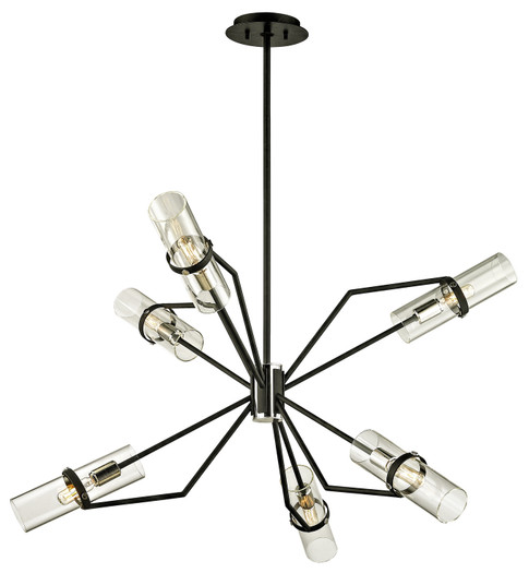 Raef Six Light Chandelier in Textured Black & Polish Nickel (67|F6326TBKPN)