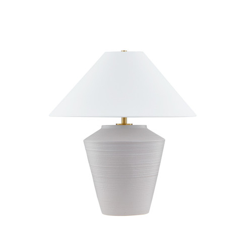 Rachie One Light Table Lamp in Aged Brass/ Ceramic Whitewash Terracotta (428|HL827201AGBCWT)