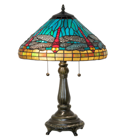 Tiffany Dragonfly Two Light Table Lamp in Mahogany Bronze (57|268332)