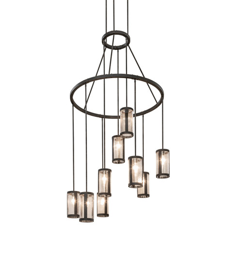 Cartier Nine Light Chandelier in Black Metal (57|263399)