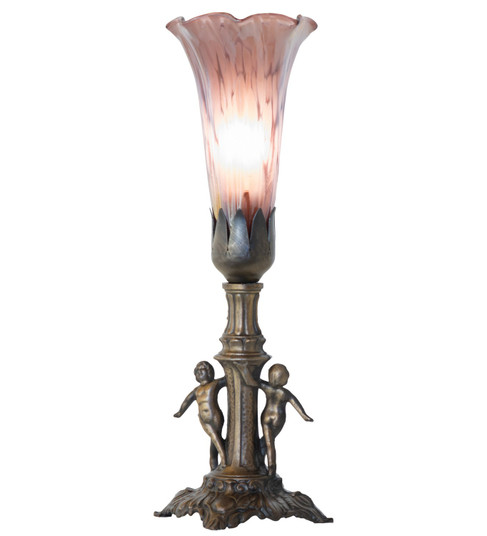 Purple Iridescent One Light Mini Lamp in Antique Brass (57|262940)