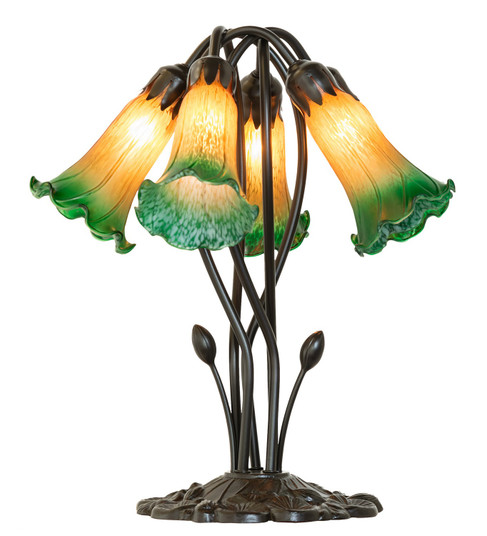 Amber/Green Five Light Table Lamp in Mahogany Bronze (57|262215)