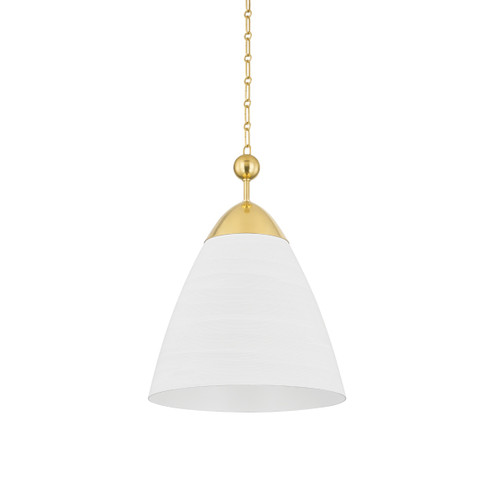 Bronson One Light Pendant in Aged Brass/White Plaster (70|BKO1501AGBWP)