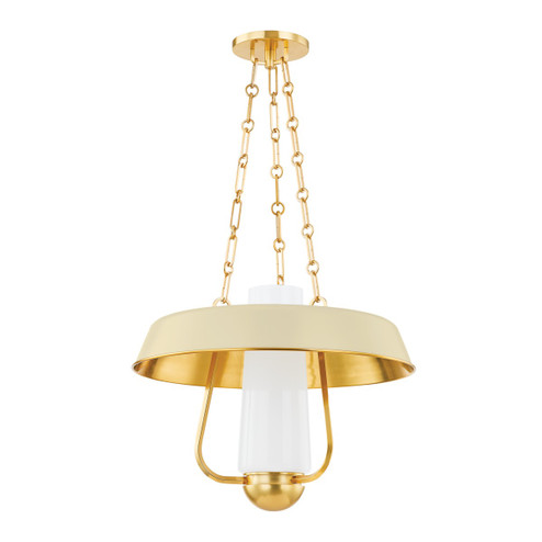 Provincetown One Light Lantern in Aged Brass/ Soft Sand (70|5218AGBSSD)