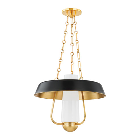 Provincetown One Light Lantern in Aged Brass/Soft Black (70|5218AGBSBK)