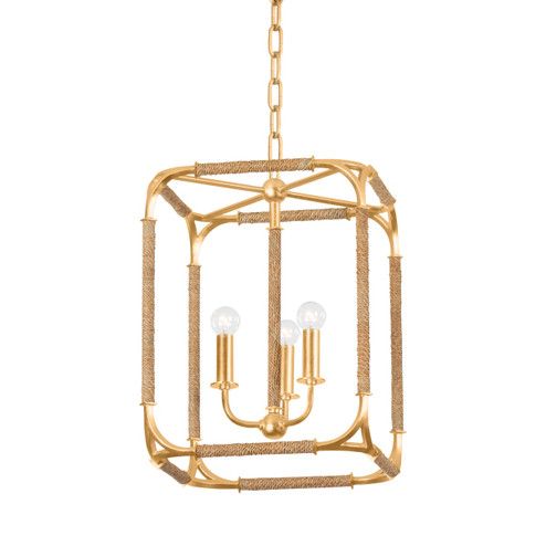 Laurenceston Three Light Lantern in Gold Leaf (70|1603GL)