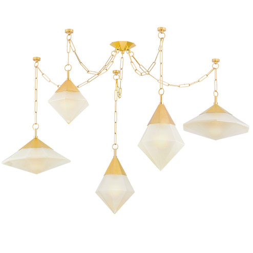 Angelique Five Light Chandelier in Vintage Polished Brass (68|38359VPB)