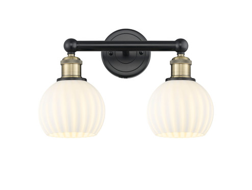 Edison Two Light Bath Vanity in Black Antique Brass (405|6162WBABG12176WV)